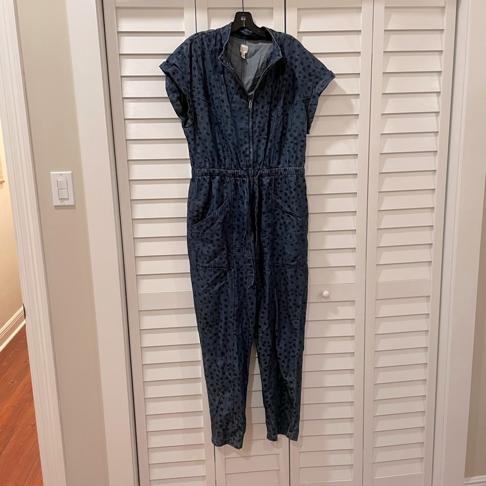 La Vie Rebecca Taylor Faunce Denim polka Dot Jumpsuit